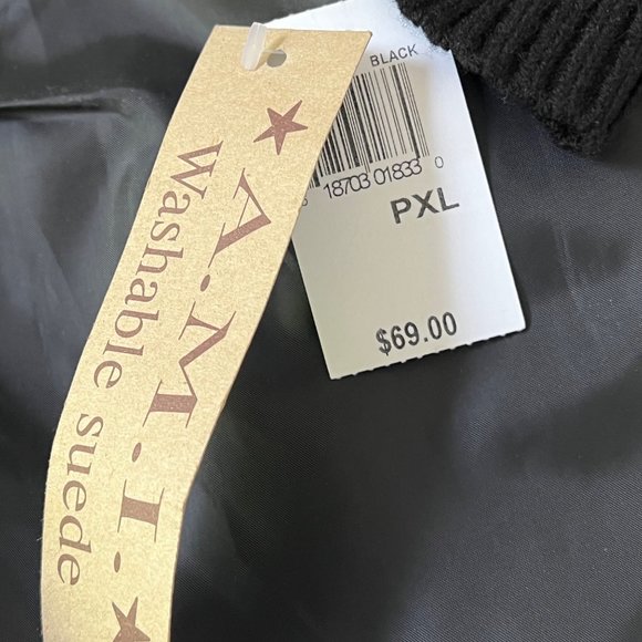 Vintage AMI Womens Washable Suede Jacket Full Zip New Old Stock size Petite XL - Picture 11 of 12